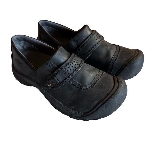 Women's Keen Kaci Full Grain Leather Clogs Slip On, Black, Size 7.5 - Picture 1 of 7